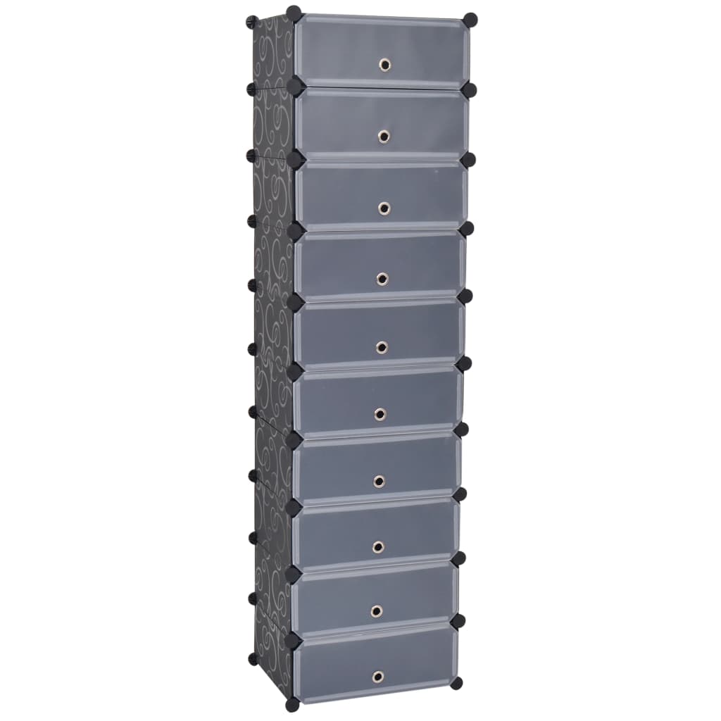Shoe Organizer Black and white Plastic panels, Steel frames Large