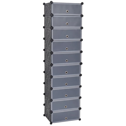 Shoe Organizer Black and white Plastic panels, Steel frames Large