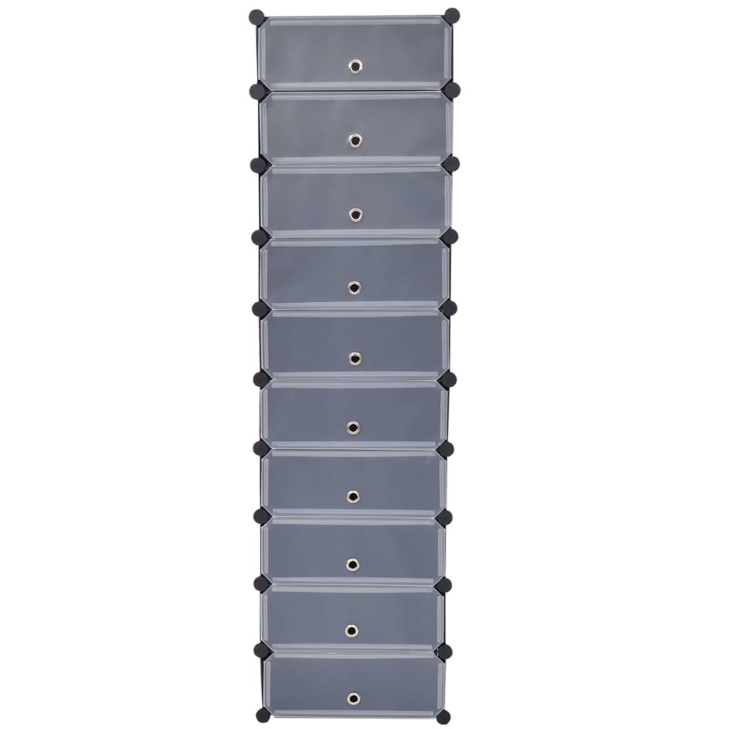 Shoe Organizer Black and white Plastic panels, Steel frames Large
