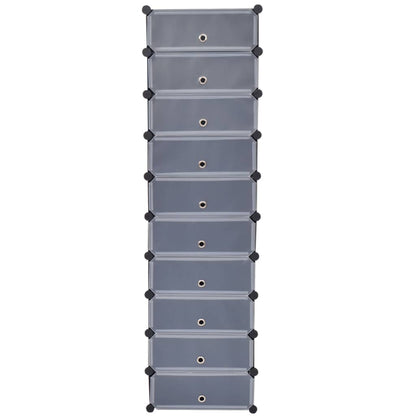 Shoe Organizer Black and white Plastic panels, Steel frames Large