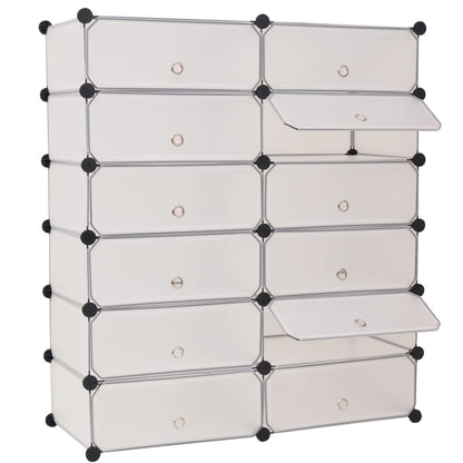 Shoe Organizer White Plastic panels, Steel frame