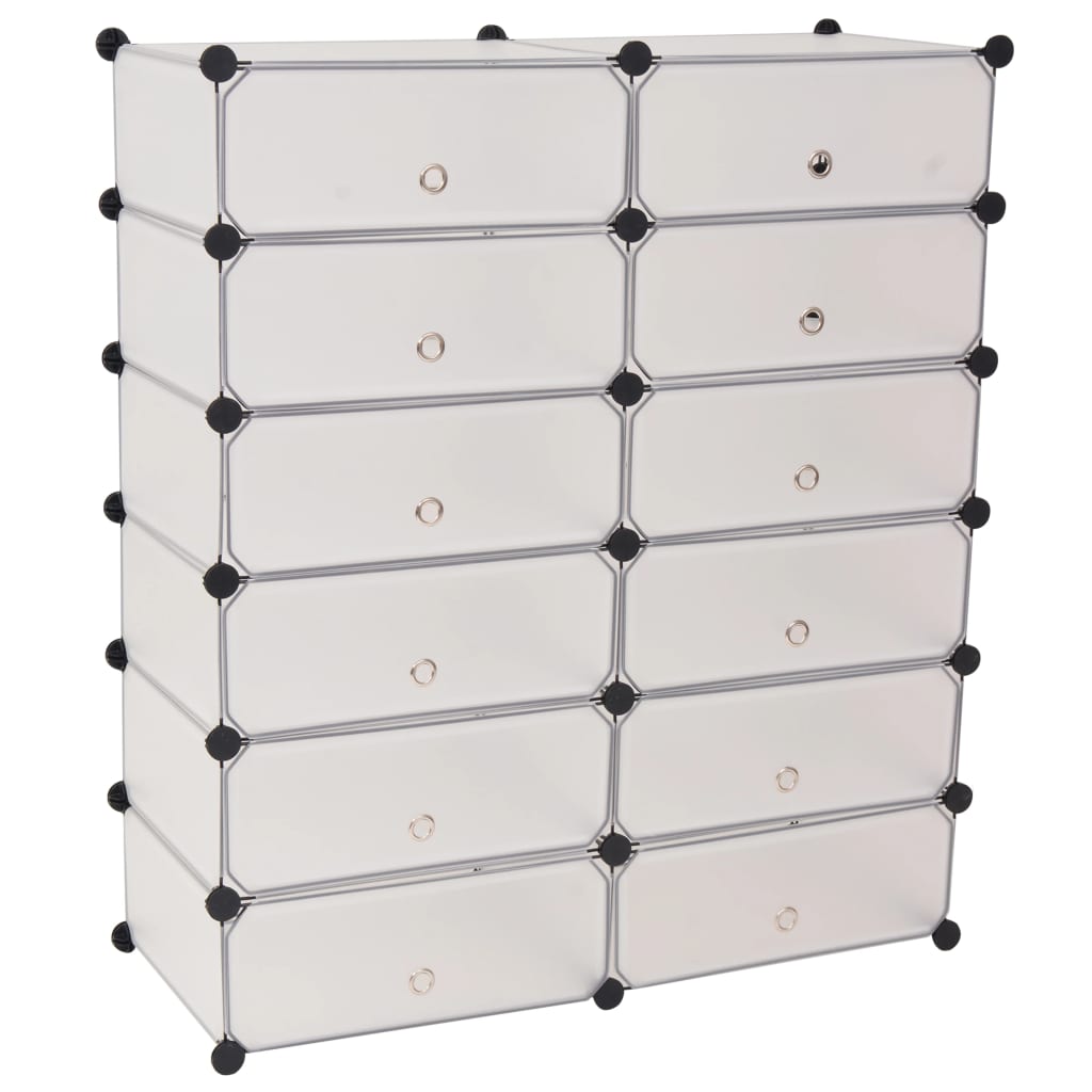 Shoe Organizer White Plastic panels, Steel frame