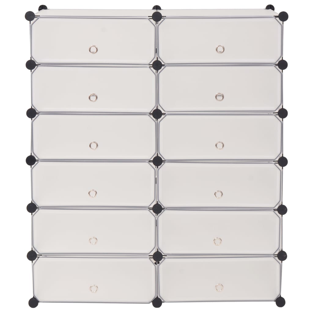 Shoe Organizer White Plastic panels, Steel frame