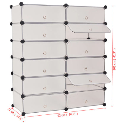 Shoe Organizer White Plastic panels, Steel frame