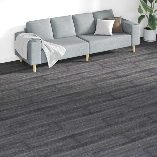 Flooring Planks Black and White 5.26 m² 18 pcs PVC