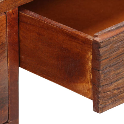Desk Solid Acacia Wood and Real Leather 46.1"x19.7"x29.9