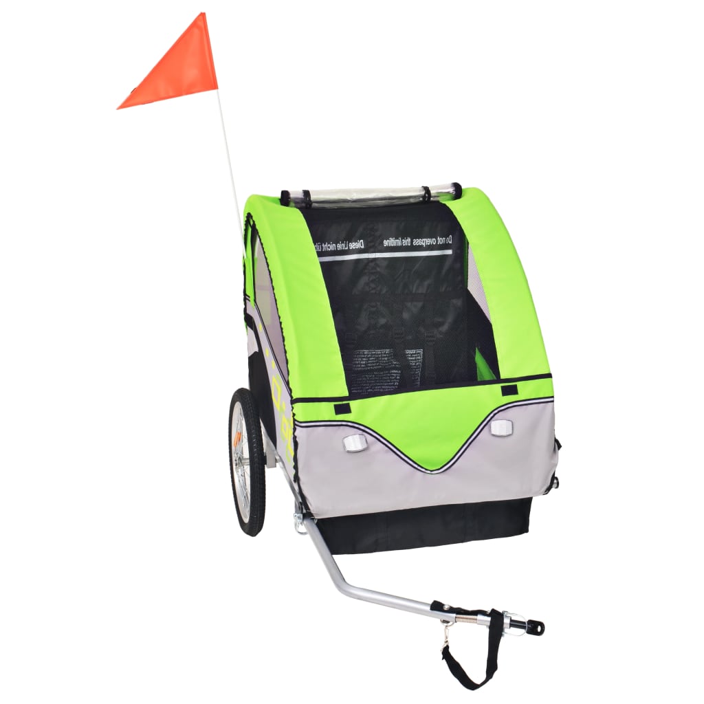 Bike Trailer Grey and Green 30 kg