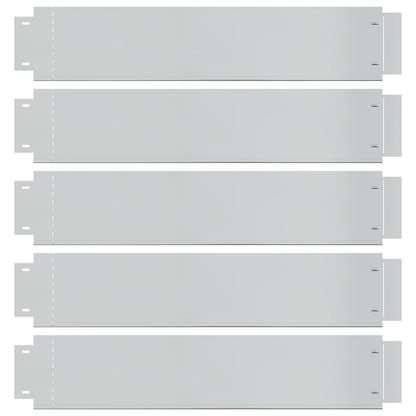 142668 vidaXL Lawn Fences 5 pcs Galvanised Steel 100x19 cm