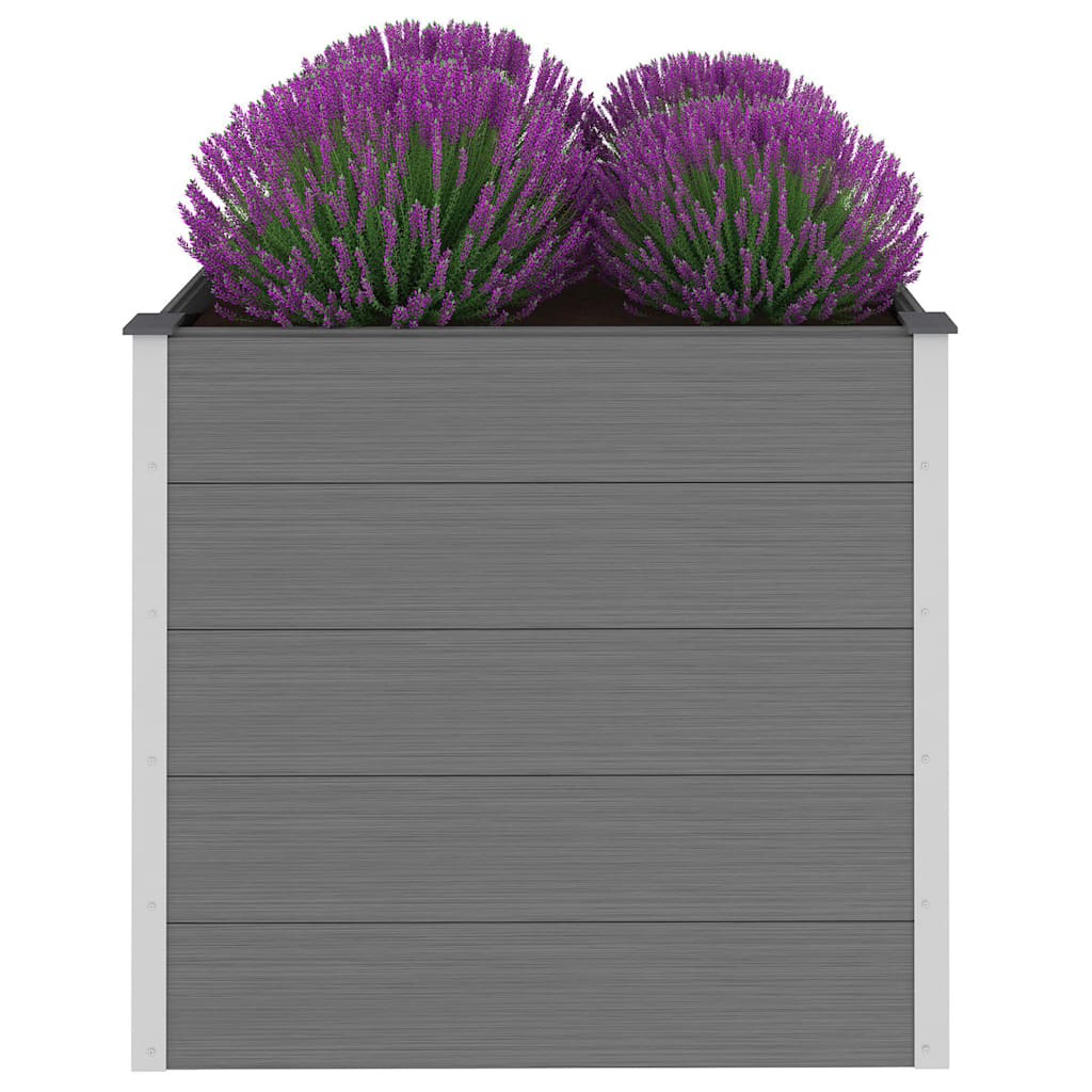 Garden Raised Bed WPC 39.4"x39.4"x35.8" Gray