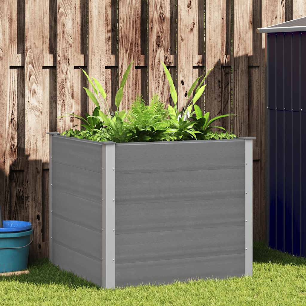Garden Raised Bed WPC 39.4"x39.4"x35.8" Gray