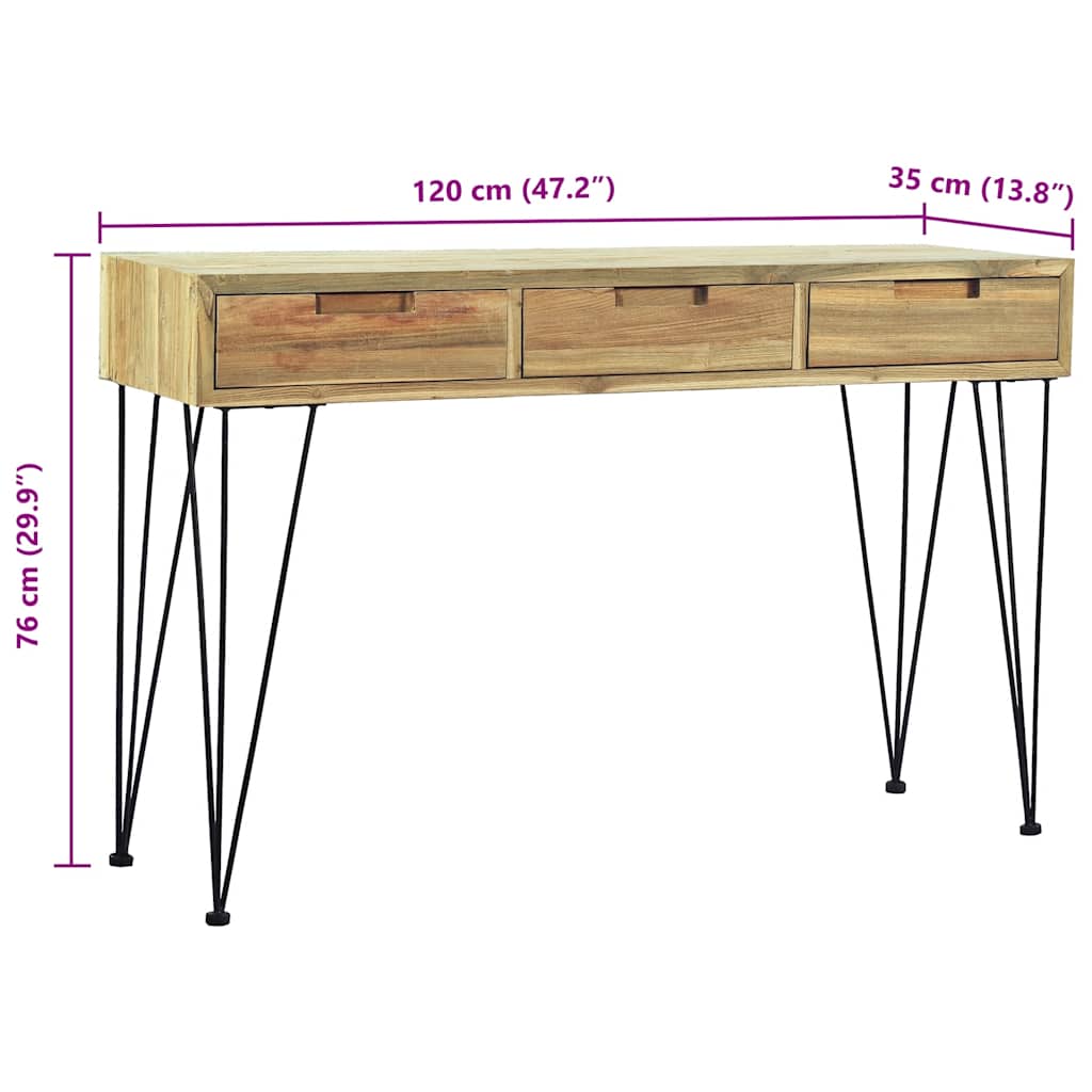 Console Table 120x35x76 cm Solid Teak
