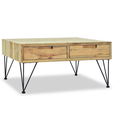 Coffee Table 31.5"x31.5"x15.7" Solid Teak