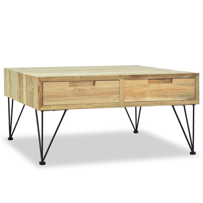 Coffee Table 31.5"x31.5"x15.7" Solid Teak