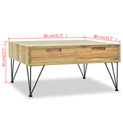 Coffee Table 31.5"x31.5"x15.7" Solid Teak