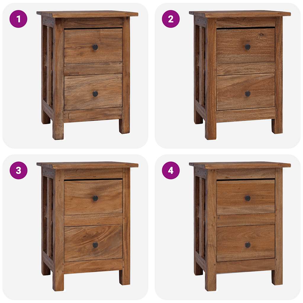 Nightstand Solid Mahogany Wood 15.7"x11.8"x20.1"