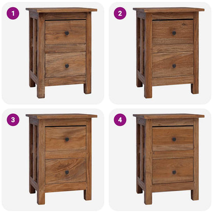 Nightstand Solid Mahogany Wood 15.7"x11.8"x20.1"