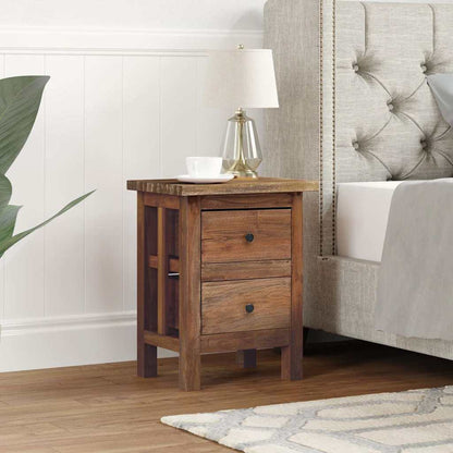Nightstand Solid Mahogany Wood 15.7"x11.8"x20.1"