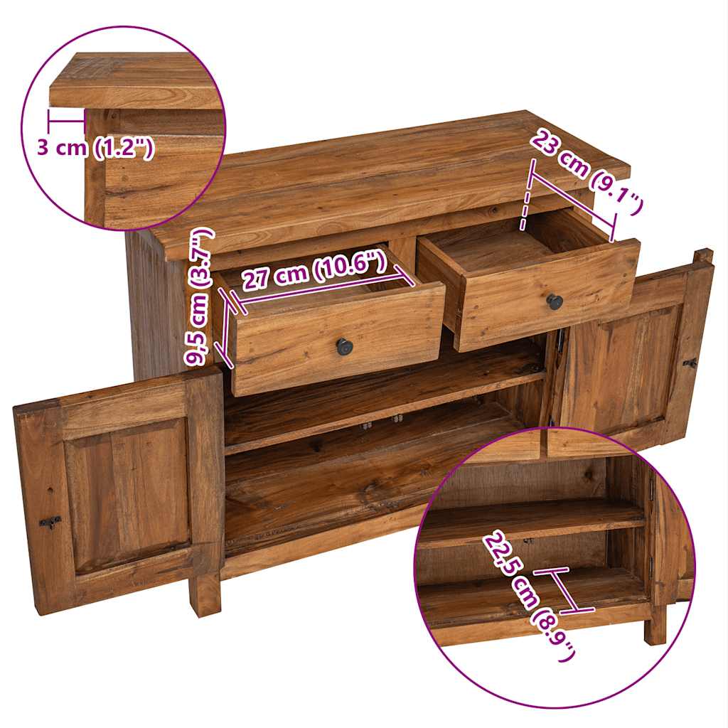 Sideboard Brown Solid mahogany wood Medium Sideboard