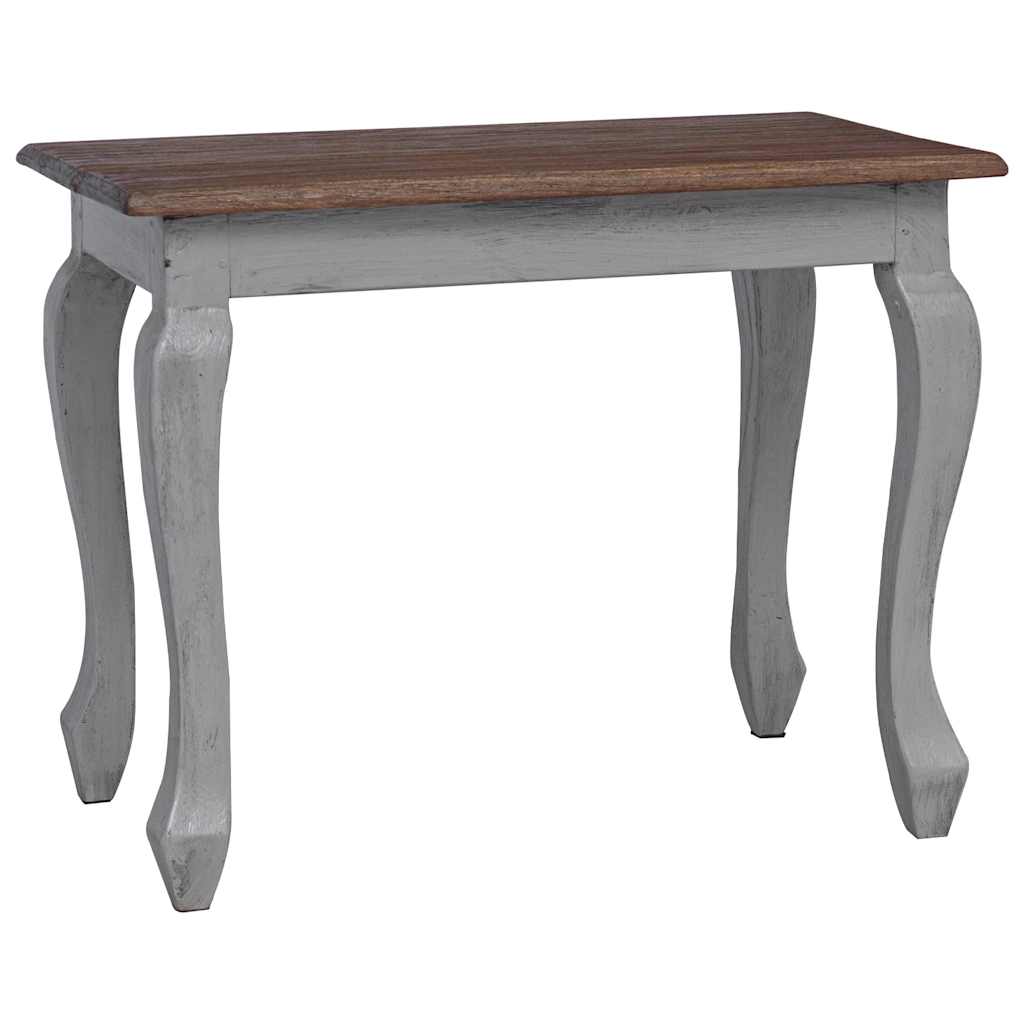 vidaXL Nesting Table Brown, White Solid Mahogany Wood Small, Medium, Large