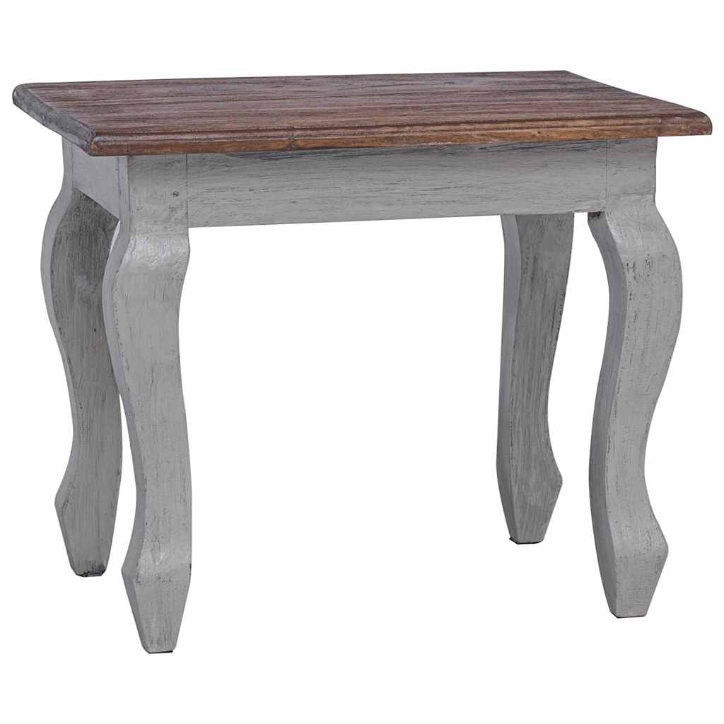 vidaXL Nesting Table Brown, White Solid Mahogany Wood Small, Medium, Large