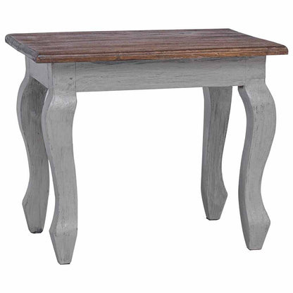 vidaXL Nesting Table Brown, White Solid Mahogany Wood Small, Medium, Large