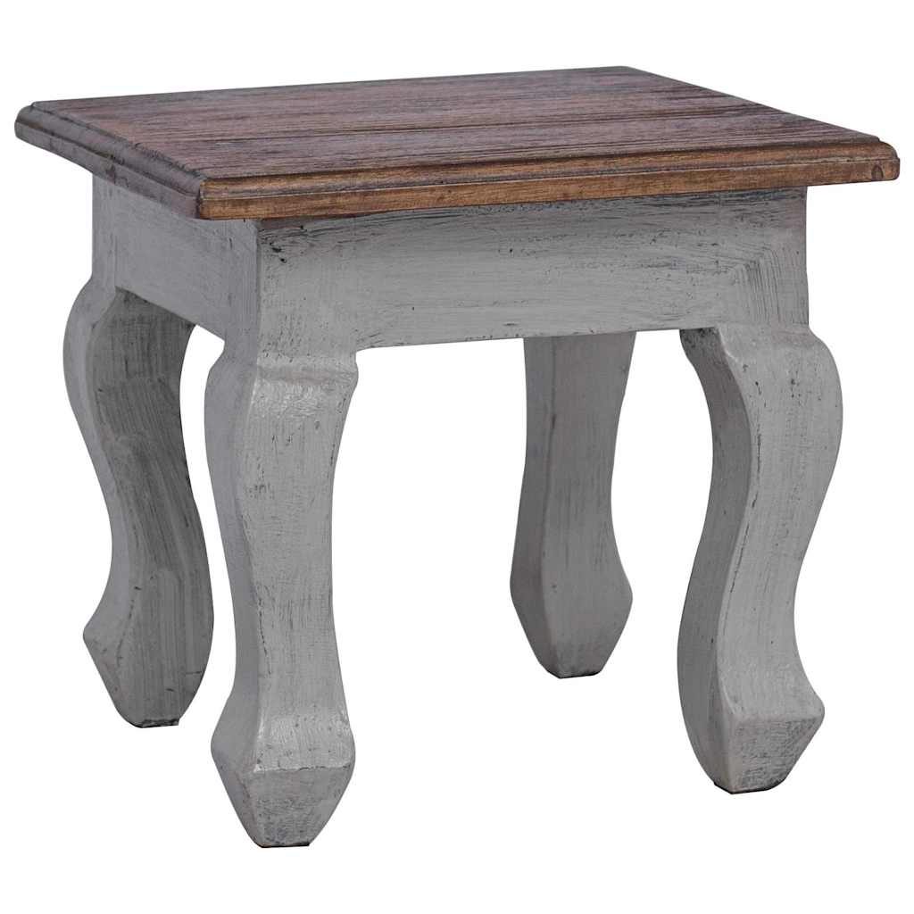 vidaXL Nesting Table Brown, White Solid Mahogany Wood Small, Medium, Large