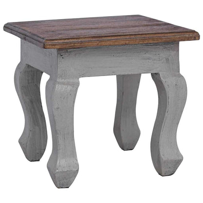 vidaXL Nesting Table Brown, White Solid Mahogany Wood Small, Medium, Large