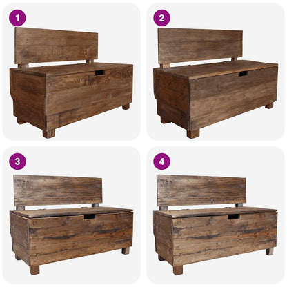 Bench Solid Mahogany Wood 33.9"x15.7"x23.6"