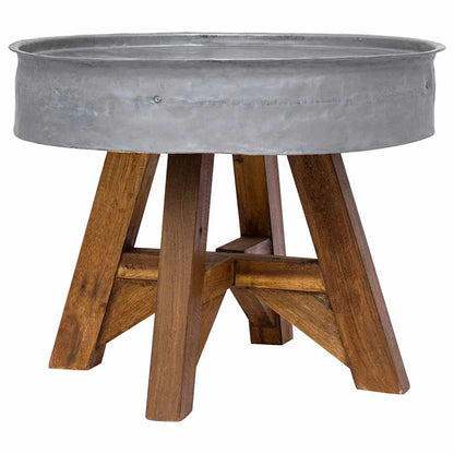 Coffee Table Mixed Recycled Wood 23.6"x17.7" Silver