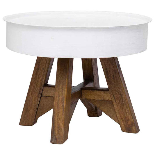Coffee Table | White and brown | Steel and solid reclaimed wood