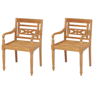 Batavia Chairs 2 pcs Solid Teak Wood