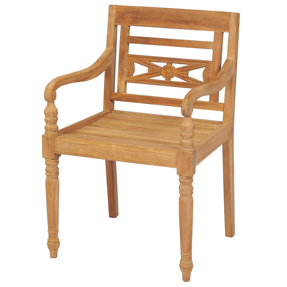 Batavia Chairs 2 pcs Solid Teak Wood