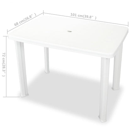 Outdoor Table | White | Plastic | Medium | Lightweight | Garden Table