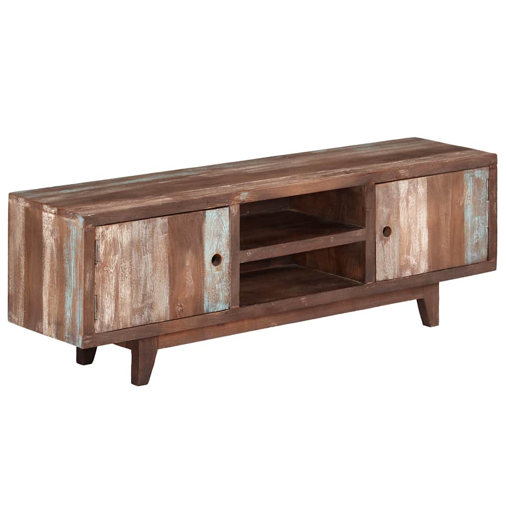 244960 vidaXL TV Cabinet Solid Acacia Wood Vintage 118x30x40 cm