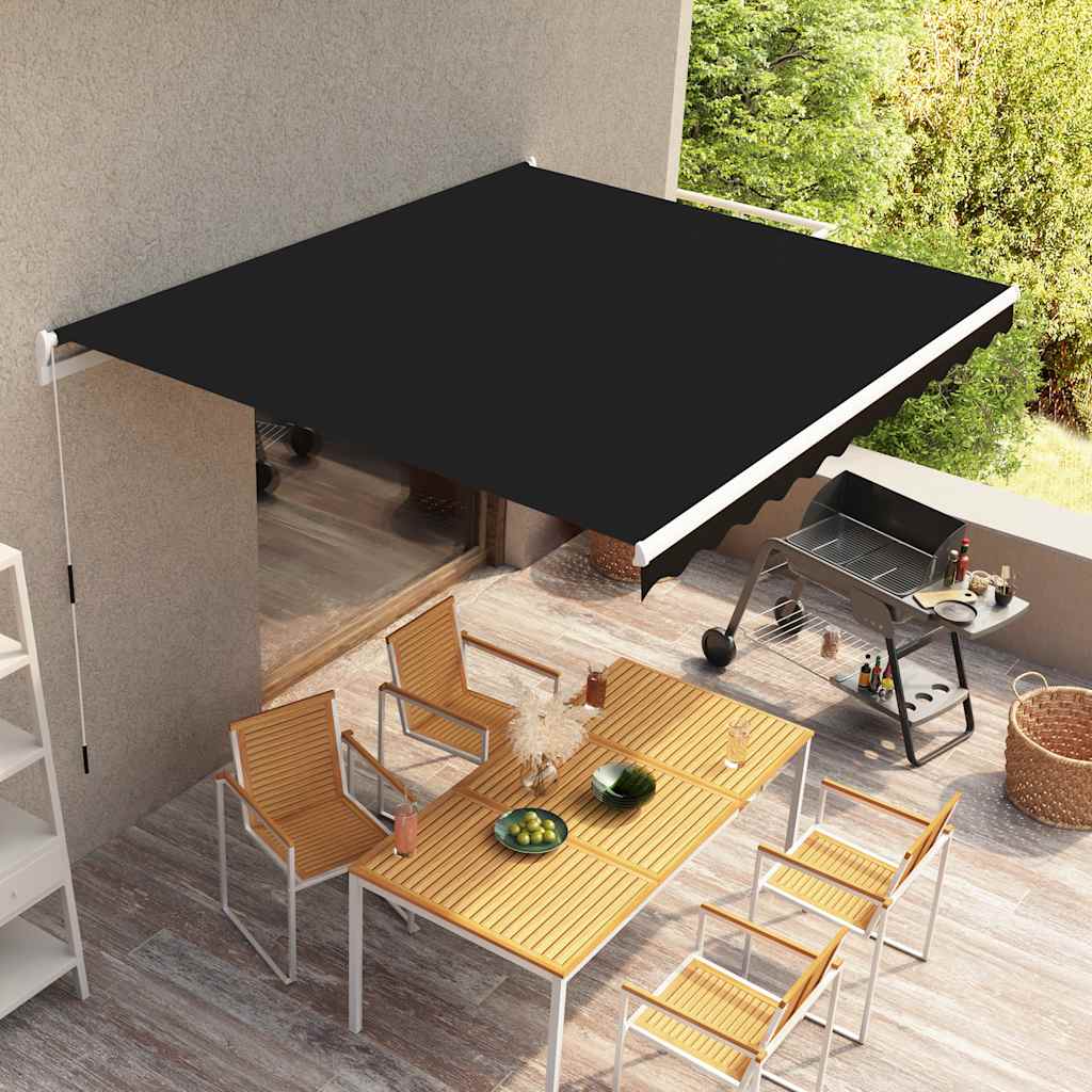 Manual Awning 3 x 2.5 m Anthracite 100% Polyester
