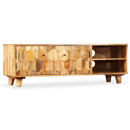 TV Cabinet | Natural Mango Wood | Solid Mango Wood | 118 x 35 x 40 cm
