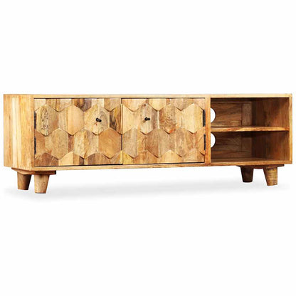 TV Cabinet | Natural Mango Wood | Solid Mango Wood | 118 x 35 x 40 cm