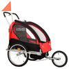 2-in-1 Bike Trailer & Stroller Black and Red