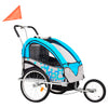 2-in-1 Bike Trailer & Stroller Blue and Grey
