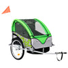 2-in-1 Bike Trailer & Stroller Green and Grey