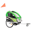 2-in-1 Bike Trailer & Stroller Green and Grey