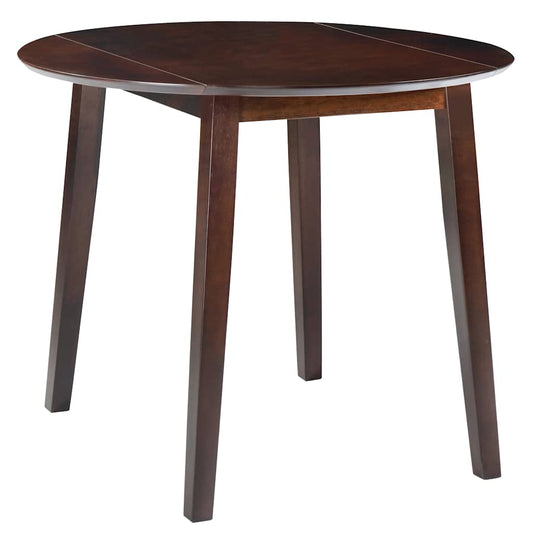 245367 vidaXL Drop-leaf Dining Table Round MDF Brown