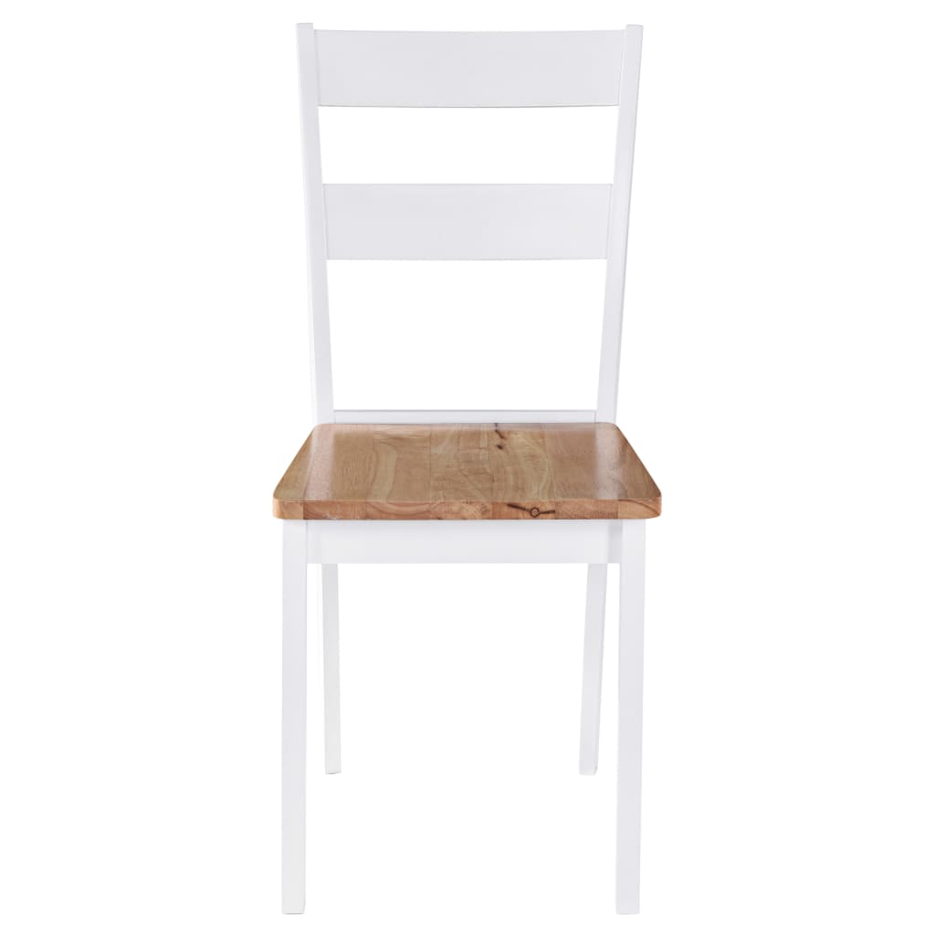 Dining Chairs 2 pcs White Solid Rubber Wood