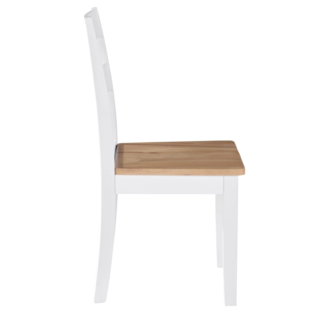 Dining Chairs 2 pcs White Solid Rubber Wood