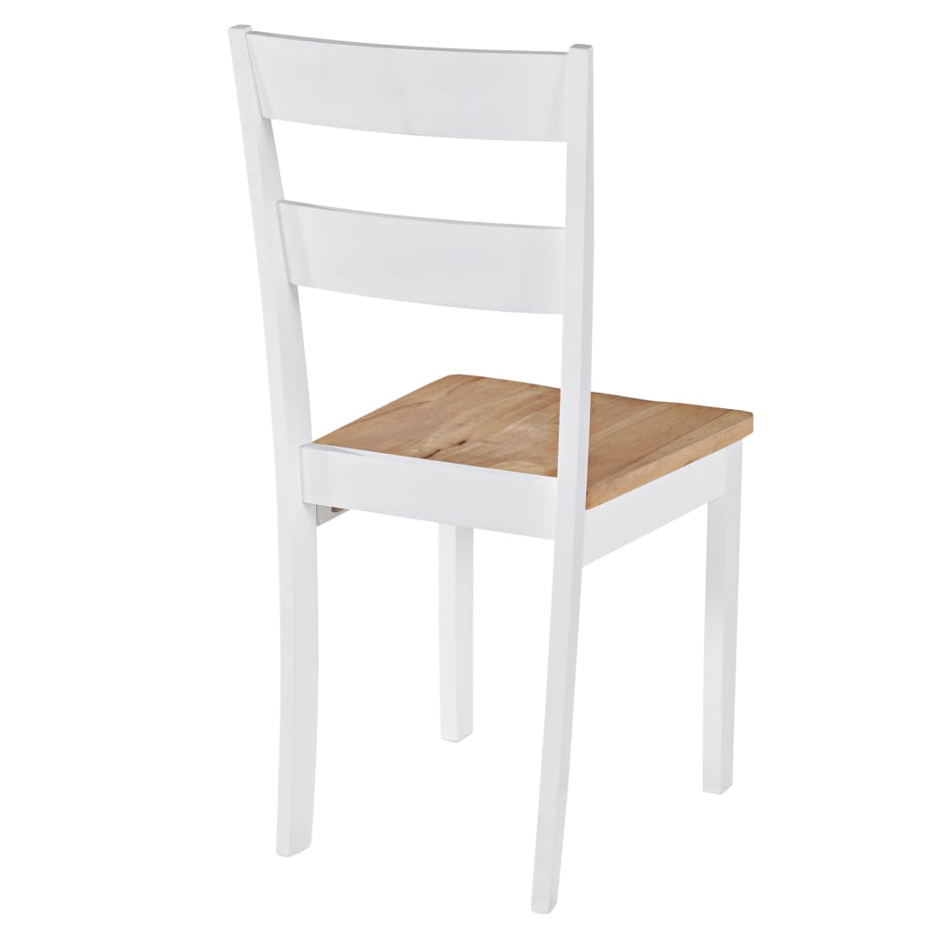 Dining Chairs 2 pcs White Solid Rubber Wood