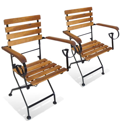 Folding Chair | Set of 2 | Brown and Black