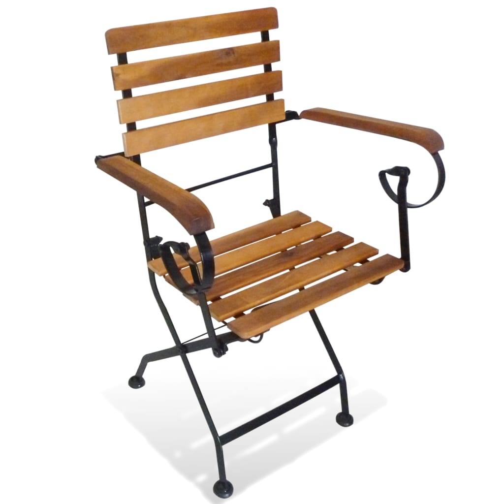 Folding Chair | Set of 2 | Brown and Black