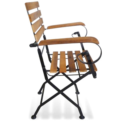 Folding Chair | Set of 2 | Brown and Black