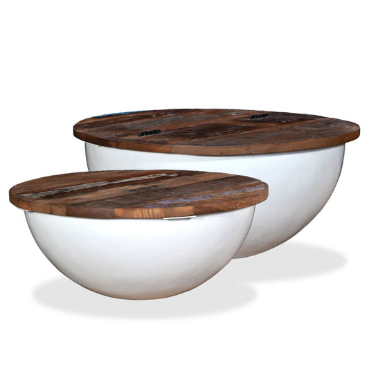 Coffee Table | Set of 2 | Multicolour | Solid Reclaimed Wood | Small