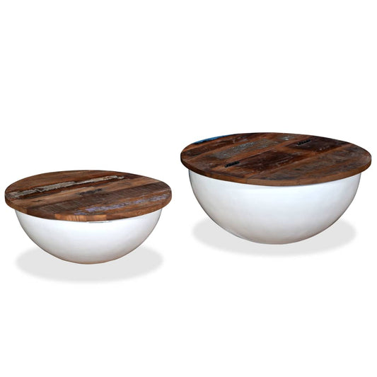 Coffee Table | Set of 2 | Multicolour | Solid Reclaimed Wood | Small